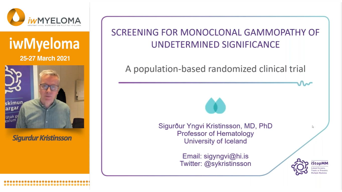 Sigurður Yngvi on iwMyeloma: Screening for monoclonal gammopathy of undetermined significance